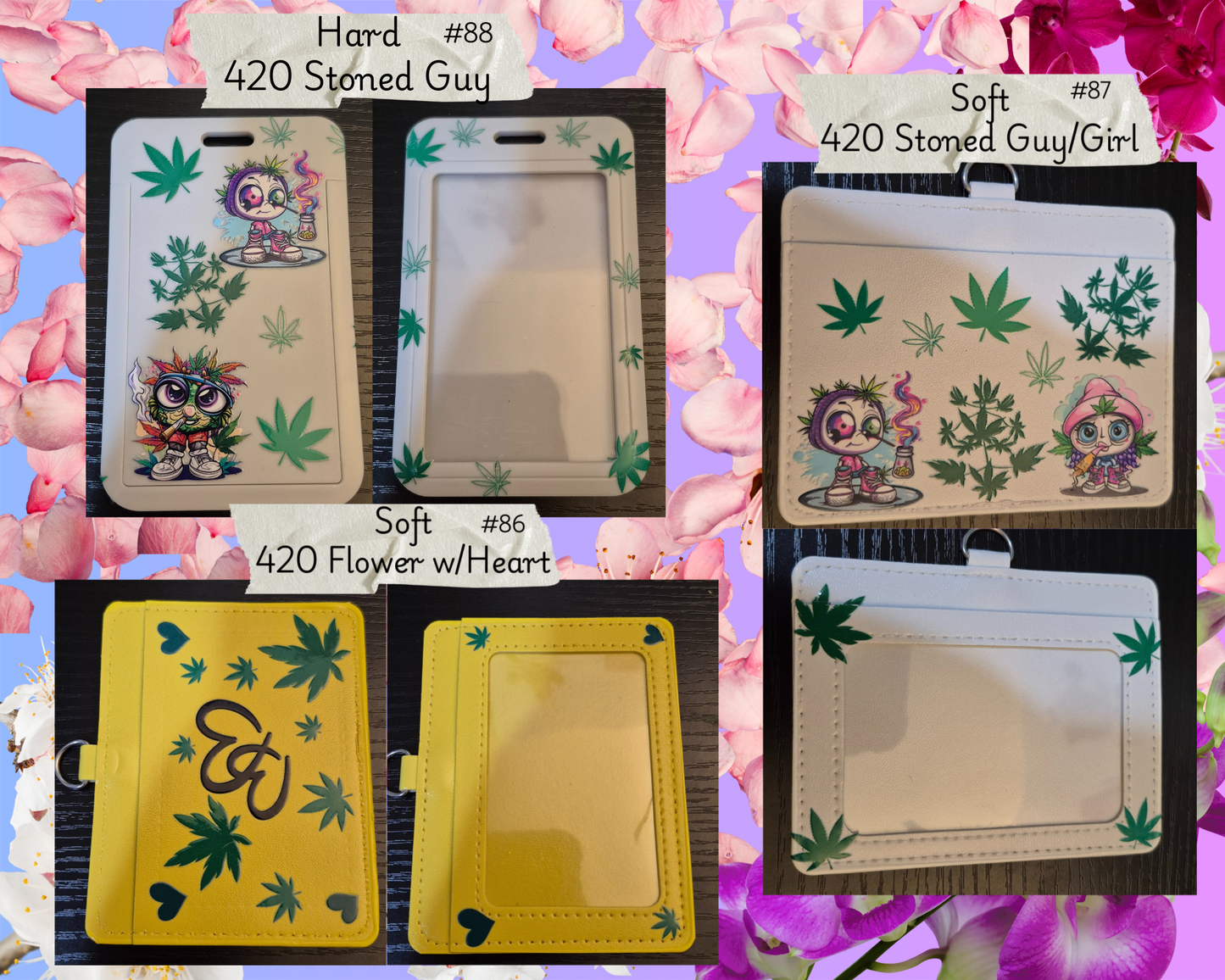 ID Badge Holders/Badge Card Holders - 420 Flower