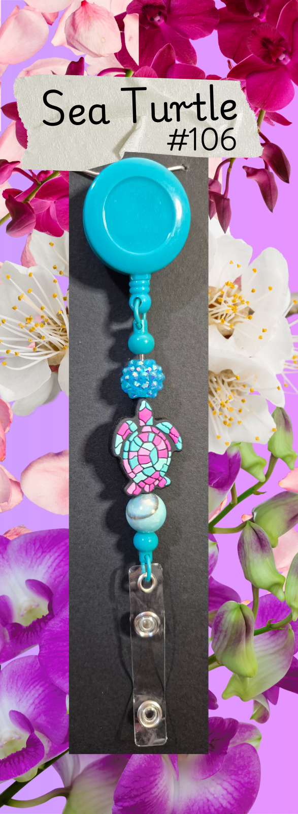 Beaded Badge Reels - Animal - Sea Turtle - #106